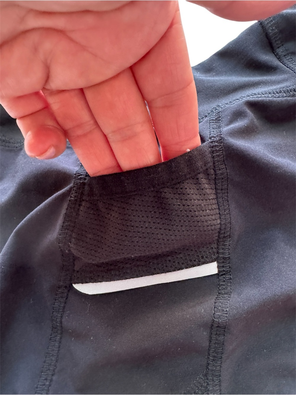 Athleta Girl Record Breaker 3" Running Shorts in Black with Aqua Zip Pocket - Picture 12 of 16